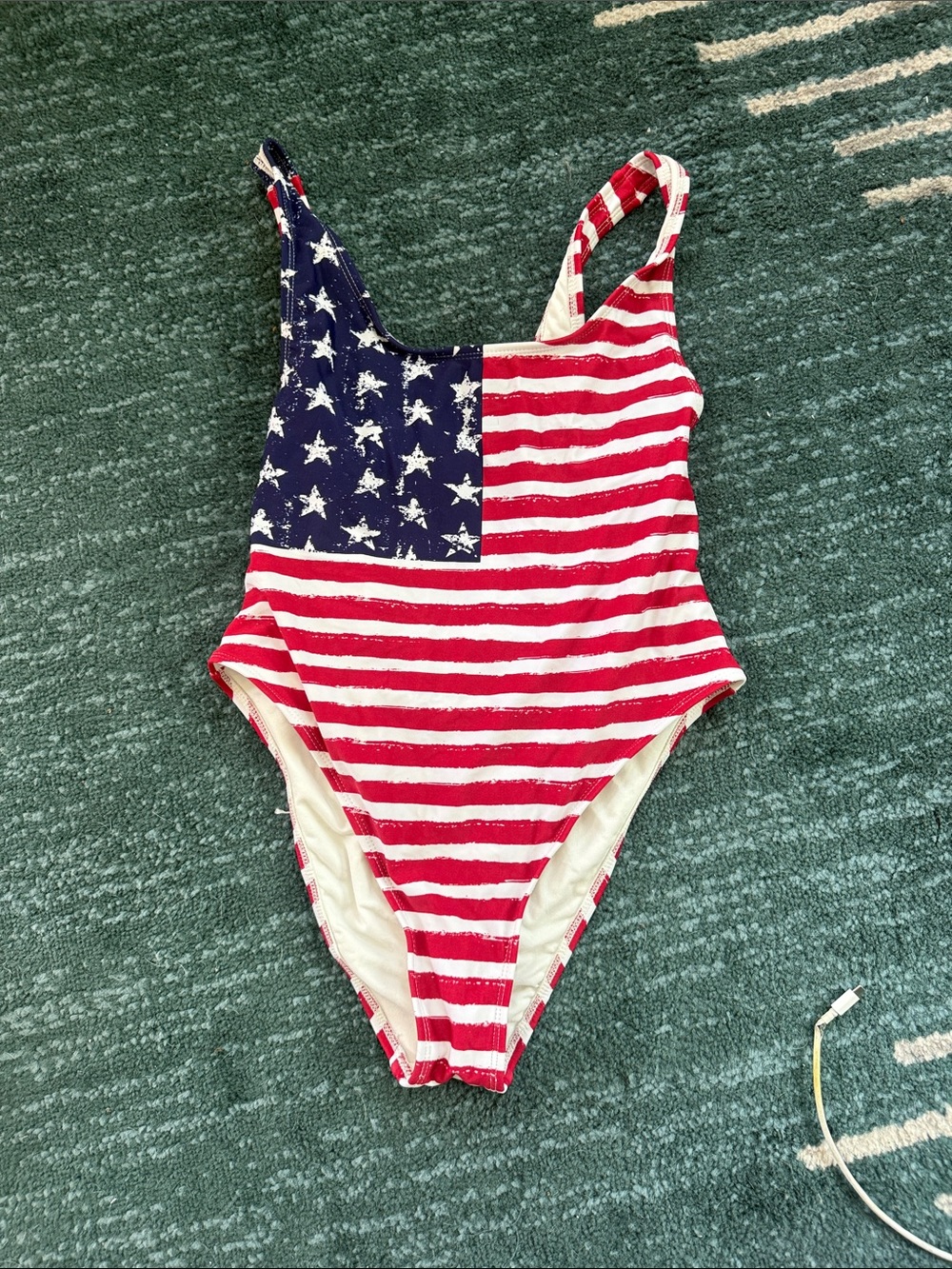 American Flag One-Piece Swimsuit - Red & Blue